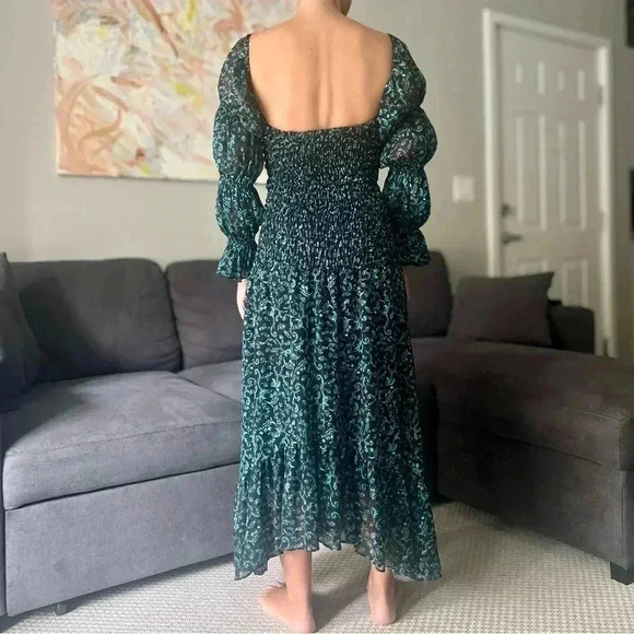 Misa Los Angeles Rashida Maxi Dress - Green Floral on Black- Size S - Picture 3 of 16